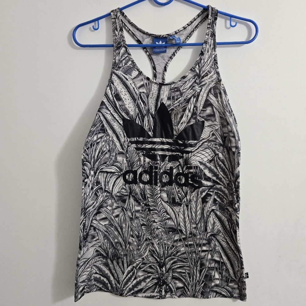 Adidas Women's Black and White Tank Top